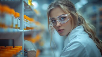 Poster - Generative AI : scients mens and womens working in his laboratory with his tubes