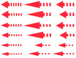 シンプルな赤色の矢印セット