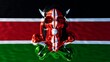 Majestic Skull with Kenyan Flag - Emblem of Cultural Strength and Pride