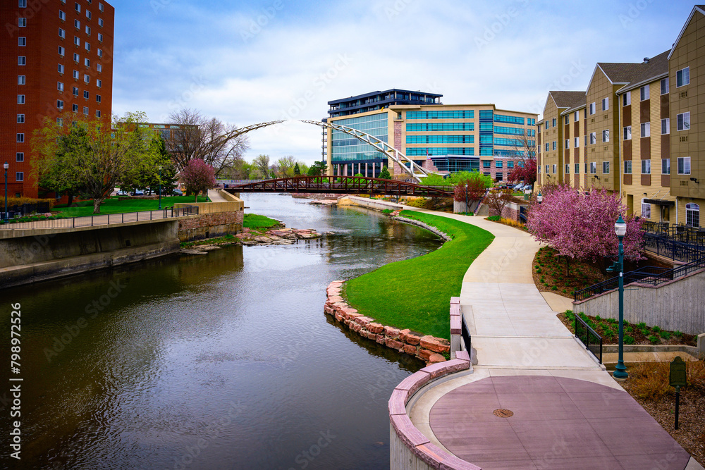 Downtown Sioux Falls along the Big Sioux River — Adobe Stock watermarked preview