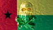 Golden Skull Accentuating the Bold Guinea-Bissau Flag - A Fusion of Past and Present