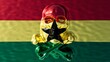 Lustrous Skull Superimposed on Ghanaian Flag - Vibrancy and Heritage Intertwined