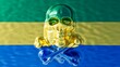 Golden Skull Imprinted on Gabonese Flag - Reflections of Natural Wealth and Strength