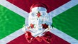 Luminous Skull Fusion on Burundi Flag - A Visual Discourse on Heritage