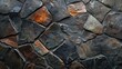 Stone Surface Texture on Dark Wall Background with Bronze Cracks