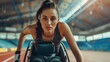 Focused Female Athlete with Disability Adaptive Lifestyle Portrait