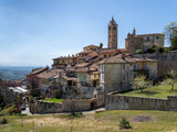 Fototapeta  - Amazing view of the village of Monforte d'Alba, one of the Most Beautiful Villages of Italy. Cuneo, Italy