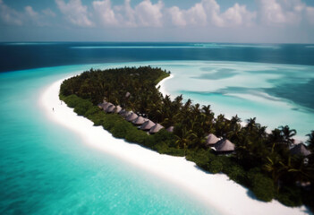 Wall Mural - Beautiful aerial vacation Maldives beach concept Travel view tropical
