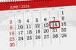 Calendar 2024, deadline, day, month, page, organizer, date, June, friday, number 14