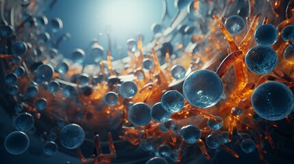 Poster - Dive, mysterious, world, DNA, biologic, cells, depicted, breathtaking, HD, visuals, evoke, sense, awe, curiosity