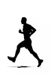 Silhouette of male running athlete on isolated white background. vector illustration. 