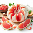 Grapefruit isolated sliced Ai generative.