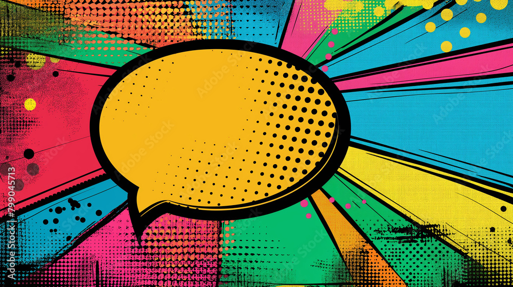 Pop Art Comic Speech Bubble. Colorful background in pop art retro comic ...