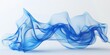  an abstract blue shape, with fluid and organic shapes that resemble waves or sea foam, against a white background
