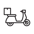 Motorcycle delivery icon symbol, Pictogram flat outline design for apps and websites, Isolated on white background, Vector illustration