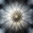 Abstract geometric background with interlocking triangles in black and gray tones