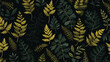 Natural seamless pattern with ferns and green herba