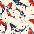 Asian koi fish seamless pattern illustration design