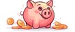 © Thanyaporn - A delightful illustration of a cheerful piggy bank with falling coins, symbolizing savings, wealth, and financial security.