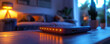 © NaphakStudio - Upgrade your home connectivity with a stylish high-speed wireless router displayed on a wooden table, blending seamlessly with the modern interior and its technological features.