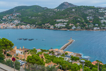 Canvas Print - Port Andratx landscape with houses on Mallorca island