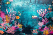 Bright underwater abstract seascape fantasy