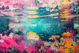Fototapeta  - Bright underwater abstract seascape fantasy