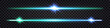 Neon laser beams with glowing light effect, Teal blue stick lines, thunder bolt shine flash. Synthwave desugn isolated vector on transparent background