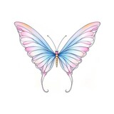 Fototapeta Motyle - butterfly wings watercolor, iridescent butterfly wings watercolor