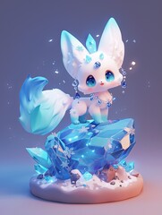 Poster - Cute ice fox character