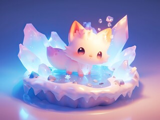 Poster - Cute ice fox character