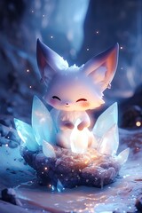 Poster - Cute ice fox character