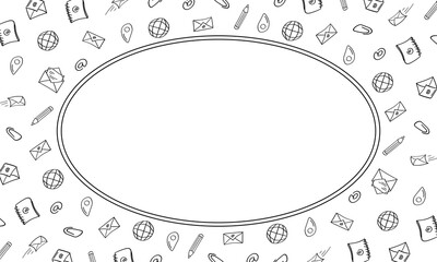 Frame of mail icon in hand drawn style