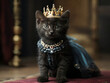 black kitten king with crown,AI generated