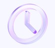 clock icon with colorful gradient. 3d rendering illustration for graphic design, ui ux design, presentation or background. shape with glass effect	