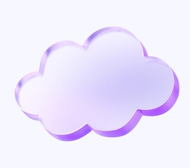 Fototapete - cloud icon with colorful gradient. 3d rendering illustration for graphic design, ui ux design, presentation or background. shape with glass effect	