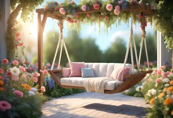 Sticker - Swing with flowers