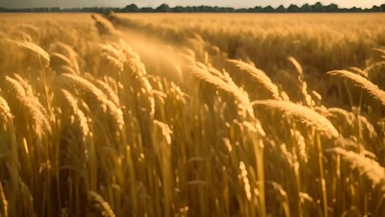 Poster - Field of Ripe Wheat Ready for Harvesting Generative AI