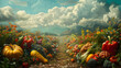 whimsy landscape of vegetables