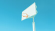 Basketball hoop pole blue sky background outdoor basket peach orange wide angle quarter view 3d illustration render digital rendering