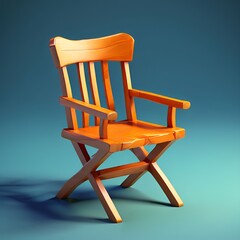 Wooden chair on a dark greenish background |Brown | shadow | soft light