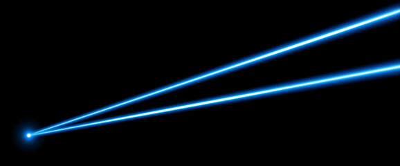 Wall Mural - Blue Laser Beam on Dark Background, Vector Illustration