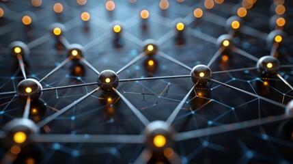 Poster - A network of interconnected lines and shapes symbolizing a strong safety system or a supportive community.
