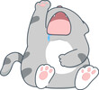 cartoon cat is crying and has its mouth open