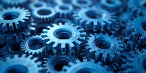 Poster - Intricate Gears and Cogs Depicting the Process of 3D Printing in Product Development and Innovation