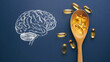 © ProArtStock - AI generated illustration of a orange fish oil capsules
