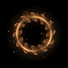 Wall Mural - Gold Ring Light Twisted, Vector Illustration