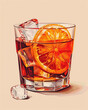 Negroni Cocktail Exhibition Poster for Modern Bars