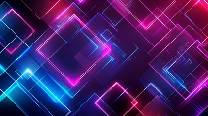 Wall Mural - vibrant glowing lines: abstract technology background with bright green and blue tones