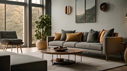 Poster - Spacious Living Room With Window Generative AI